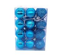Christmas Baubles Ornaments Xmas Decorations 24 Pieces 30mm Matte Christmas Ball Ornaments Set, Clear Glitter Hanging Decorations, Shatterproof Baubles for Holiday Christmas Tree Home Decor
