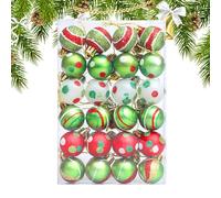 Christmas Baubles, Pack of 24 Unbreakable Bulk Baubles | Set of 3 cm Christmas Balls - for Dance, Parties, Weddings, Courtyard, Interior, Front Door and Garden