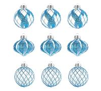 Christmas Baubles | Pack of 9 Transparent Seasonal Pendants, Christmas Tree Decorations - for Dinner School Restaurant Shopping Mall Wedding Birthday Family Reunion and Winter Party