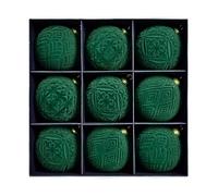 Christmas Baubles | Pack of 9 Velvet Pendants | 9.9 cm Shatterproof Christmas Tree Decorations | Ideal for the Christmas Tree, Indoor and Outdoor, Home, Christmas Party, Party & Family Celebration