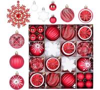 Christmas Baubles - Painted Electroplated Baubles with Hooks, Shatterproof Christmas Bauble Decorations, Indoor Front Door, Workplace, Dance Party, Wedding, Yard, Garden, Festive Holidays