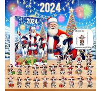 Christmas Baubles Plain 2024 New Advent Countdown Calendar 24 Day Christmas Advent Calendar Cute Cow Christmas Ornaments Pendant Christmas Cow Figures And Accessories