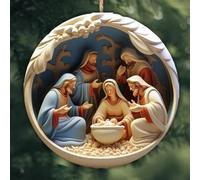 Christmas Baubles Plain Nativity Christmas Ornament Christmas Vision Birth Pendant Birth Acrylic Car Accessories for Christmas Decorations