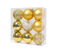 Christmas Baubles Red Green Gold Shatterproof Hanging Balls Snowflake Ornaments Tree Holidays Home Xmas Party Decoration Dark Green Baubles