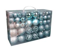 Christmas Baubles Red White Tree Decorations Set Shatterproof Xmas Balls Ornaments Baubles Hanging Festive Holiday Home Decor Blue Silver