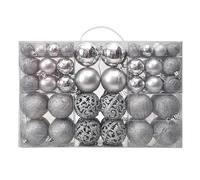 Christmas Baubles Red White Tree Decorations Set Shatterproof Xmas Balls Ornaments Baubles Hanging Festive Holiday Home Decor White Silver