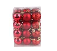 Christmas Baubles Sale Clearance Christmas Tree Bauble Hanging Loop Shatterproof Ornamets Personalised Navy Blue Christmas Decorations, Pink Green White Gold Silver Navy (Red (24pcs/30mm))