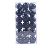 Christmas Baubles Sale Clearance Christmas Tree Bauble Hanging Loop Shatterproof Ornamets Personalised Navy Blue Christmas Decorations, Pink Green White Gold Silver Navy (Black (36pcs/40mm))