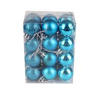 Christmas Baubles Sale Clearance Christmas Tree Bauble Hanging Loop Shatterproof Ornamets Personalised Navy Blue Christmas Decorations, Pink Green White Gold Silver Navy (Sky Blue (24pcs/30mm))