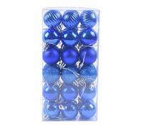 Christmas Baubles Sale Clearance Christmas Tree Bauble Hanging Loop Shatterproof Ornamets Personalised Navy Blue Christmas Decorations, Pink Green White Gold Silver Navy (Blue (36pcs/40mm))