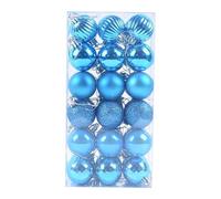 Christmas Baubles Sale Clearance Christmas Tree Bauble Hanging Loop Shatterproof Ornamets Personalised Navy Blue Christmas Decorations, Pink Green White Gold Silver Navy (Sky Blue (36pcs/40mm))