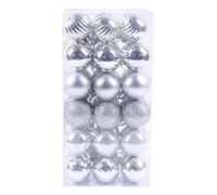 Christmas Baubles Sale Clearance Christmas Tree Bauble Hanging Loop Shatterproof Ornamets Personalised Navy Blue Christmas Decorations, Pink Green White Gold Silver Navy (Silver (36pcs/40mm))
