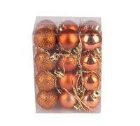 Christmas Baubles Sale Clearance Christmas Tree Bauble Hanging Loop Shatterproof Ornamets Personalised Navy Blue Christmas Decorations, Pink Green White Gold Silver Navy (Orange (24pcs/30mm))