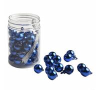 Christmas Baubles Set, 48 Pcs Shatterproof Tree Ornaments With Gold Lanyard, 8 X 5.5 Cm Glitter Ball Decorations For Holiday, Party, Wedding, Office(Blue)