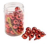 Christmas Baubles Set, 48 Pcs Shatterproof Tree Ornaments With Gold Lanyard, 8 X 5.5 Cm Glitter Ball Decorations For Holiday, Party, Wedding, Office(Red)