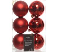 Christmas Baubles, Shatterproof, Matte & Shiny Red, 02.2052
