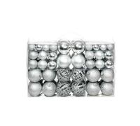 Christmas Baubles Silver Shatterproof Polystyrene Set Lightweight 3/4/6cm Matte
