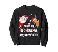 Christmas Be Nice To The Book Keeper Santa Is Watching Sweatshirt