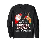Christmas Be Nice to The Marketing Specialist Santa Long Sleeve T-Shirt