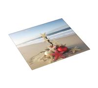 Christmas Beach Printed Dish Drying Mat 46x41CM Dish Drying Pad Highly Absorbent Microfiber Kitchen Counter Mat for Dishes Drainer