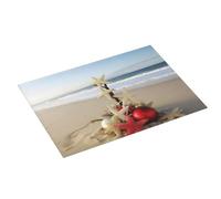 Christmas Beach Printed Dish Drying Mat 61x46 CM Dish Drying Pad Highly Absorbent Microfiber Kitchen Counter Mat for Dishes Drainer