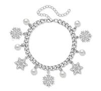 Christmas Bead Bracelet Jingle Bell Bracelets Christmas Tree Candy Dog Santa Claus Reindeer Snowman Bracelets Multi Color Stretch Stack Jewelry Set Gift for Women, Large, Zinc, No Gemstone