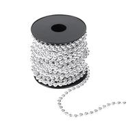Christmas Bead Chain, 1 Roll Christmas Tree Decoration Chain,10M Long Christmas Bead Garland Decoration, String Chain Hanging Pearl Beads for Home Christmas Wedding DIY Decoration (Silver)