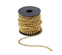Christmas Bead Chain, 1 Roll Christmas Tree Decoration Chain,10M Long Christmas Bead Garland Decoration, String Chain Hanging Pearl Beads for Home Christmas Wedding DIY Decoration (Gold)