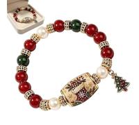 Christmas Beaded Bracelets Adjustable Bangle Festive Beaded Trendy