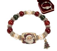 Christmas Beaded Bracelets Festival Adjustable Party Holiday Beaded Bangle