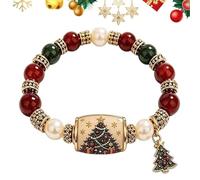 Christmas Beaded Bracelets Party Festival Holiday Adjustable Bangle