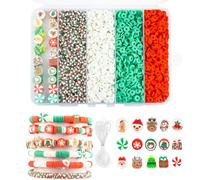 Christmas Beads Clay Beads Kit for Bracelets Making，2800pcs for Jewelry Making DIY Accessories, 6mm