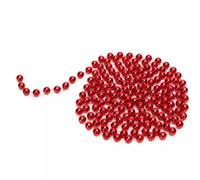 Christmas Beads Red Garland Chain for Tree and Table Decoration - 3m Length and Festive Celebrations