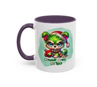 Christmas Bear Accent Coffee Mug - Cute Naughty or Nice Holiday 11/15oz 11oz / Purple