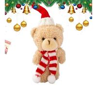 Christmas Bear Decorations,Christmas Bears,Cartoon Plush Bear Scarf Decorations | 6.3 Inch Xmas Bears Stuffed Cake Toppers Home Decoration for Bookshelf Desktop Fireplace
