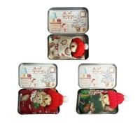 Christmas Bear in a Box, Little Pocket Bear with Blanket and Hat, Pocket B-ear Hug Worry WorryBear Mini TinyBear Plush, in