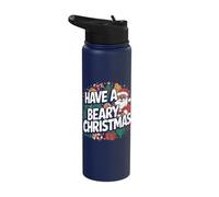 Christmas Bear Pun - Have A Beary Christmas Stainless Steel Insulated Water Bottle