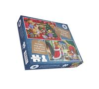 Christmas Bear Puzzle Set - 2 x 100 Piece Jigsaw Puzzles for Kids Festive Holiday Box with Teddy Bear Christmas Scenes Sing Along to Carols via QR Code Fun Family Holiday Activity & Gift for Ages 5+