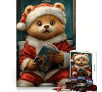 Christmas Bear Reading 1000 Piece Jigsaw Puzzles for Adults Stress Free DownTime Game Enjoyable Challenge Nice Art (38x52cm)
