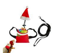 Christmas Bearded Dragon Costume - Cosplay Long Wearing Time | Christmas Bearded Dragon Santa Hat and Backpack Strap - For Chameleon Lizards Leopard Gecko Photography