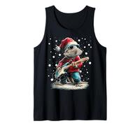Christmas Bearded Dragon Playing Guitar Musician Animal Tank Top