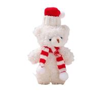 Christmas Bears - 6 Inches Plush Brown White Bear, Soft Stuffed Toy, Cute Holiday Decoration | Perfect Cake Toper for Christmas Birthday New Year Festival Home Party Gift Table Display