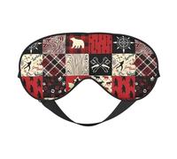 Christmas Bears Deers Hunting Eye Mask Sleep Mask Light BlockBlindfold Night Eyes Cover Soft Pressure-Free Eyeshade with Elastic Strap for Home Travel Office Nap Yoga
