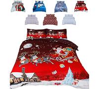 Christmas Bedding Duvet Set - Christmas Greetings - Double Bed (3 Pieces) 3D Print - XMAS Celebration Bedding DUVET Cover with 2 matching Pillow Cases (Christmas Greetings, Double)