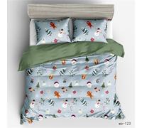 Christmas Bedding Xmas Tree Santa Claus Snowflake Socks Deer Theme Duvet Cover Geometric Stripe Comforter Cover For Kid Boys Girls Cute Cartoon Room Decor 3Pcs (Colour 10,Double:200x200cm(3Piece))