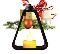 Christmas Bedside Lamp Decorative Flameless LED Christmas Candle Lamp | Battery Operated Candles for Living Room, Bedroom, Bedside, Bookcase, Fireplace, Holiday Decoration, Living Room, Black