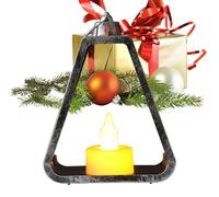 Christmas Bedside Lamp Decorative Flameless LED Christmas Candle Lamp | Electric candle for home, living room, bedroom, bedside table, bookcase, fireplace, holiday decoration, table, antique silver