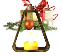 Christmas Bedside Lamp Decorative Flameless LED Christmas Candle Lamp | Electric candle for home, living room, bedroom, bedside table, bookcase, fireplace, holiday decoration, table, antique gold