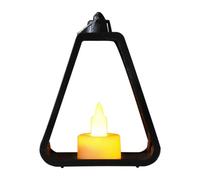 Christmas Bedside Lamp Decorative Flameless LED Christmas Candle Lamp | Electric Candle for Home, Living Room, Bedroom, Bedside, Bookcase, Fireplace, Holiday Decoration, Table, Black
