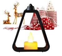 Christmas Bedside Lamp Decorative Flameless LED Christmas Candle Lamp | LED candle for living room, bedroom, bedside table, bookcase, fireplace, holiday decoration, living room, bedroom, black